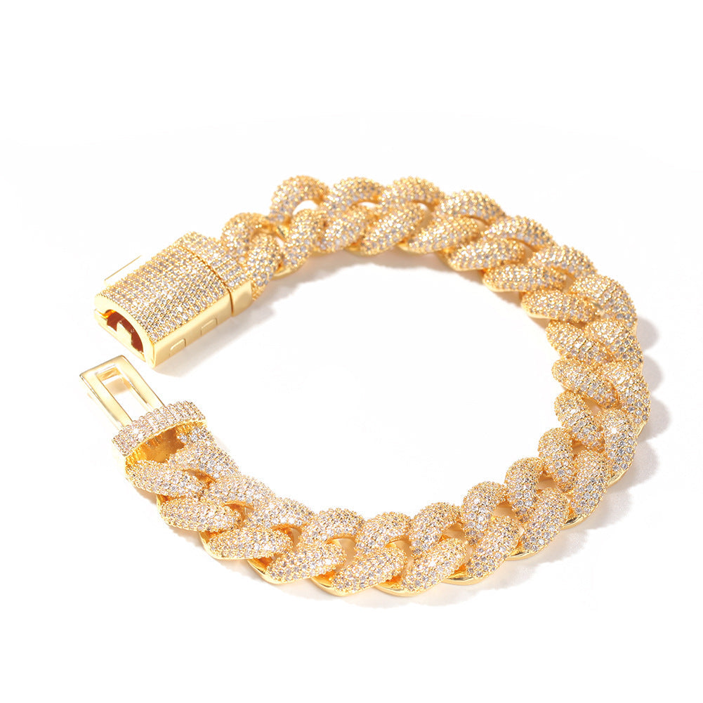 Bracelet Full Diamond Cuban Bracelet Fashion Zircon Bracelet St. Valentine's Spectrum