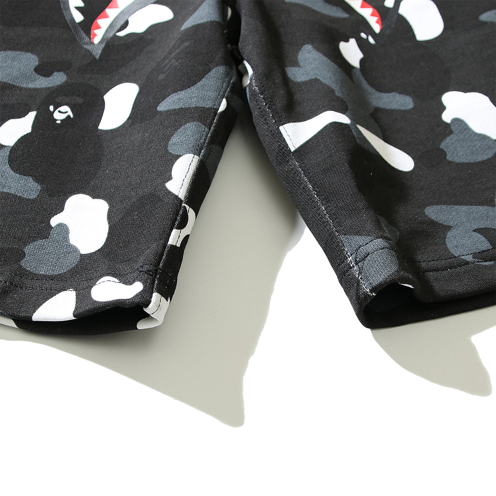 Bathing ape Bape Shorts camouflage luminous shark terry straight beach pants