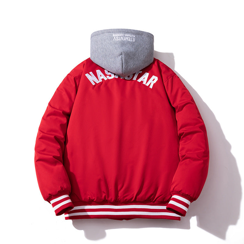 Mens Vintage Jackets Embroidered Jacket Autumn/Winter Baseball Jacket Cotton Jacket