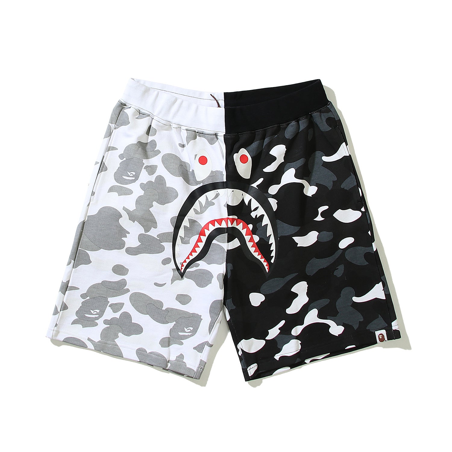 Bathing ape Bape Shorts Yin Yang luminous shark five-point pants straight beach pants