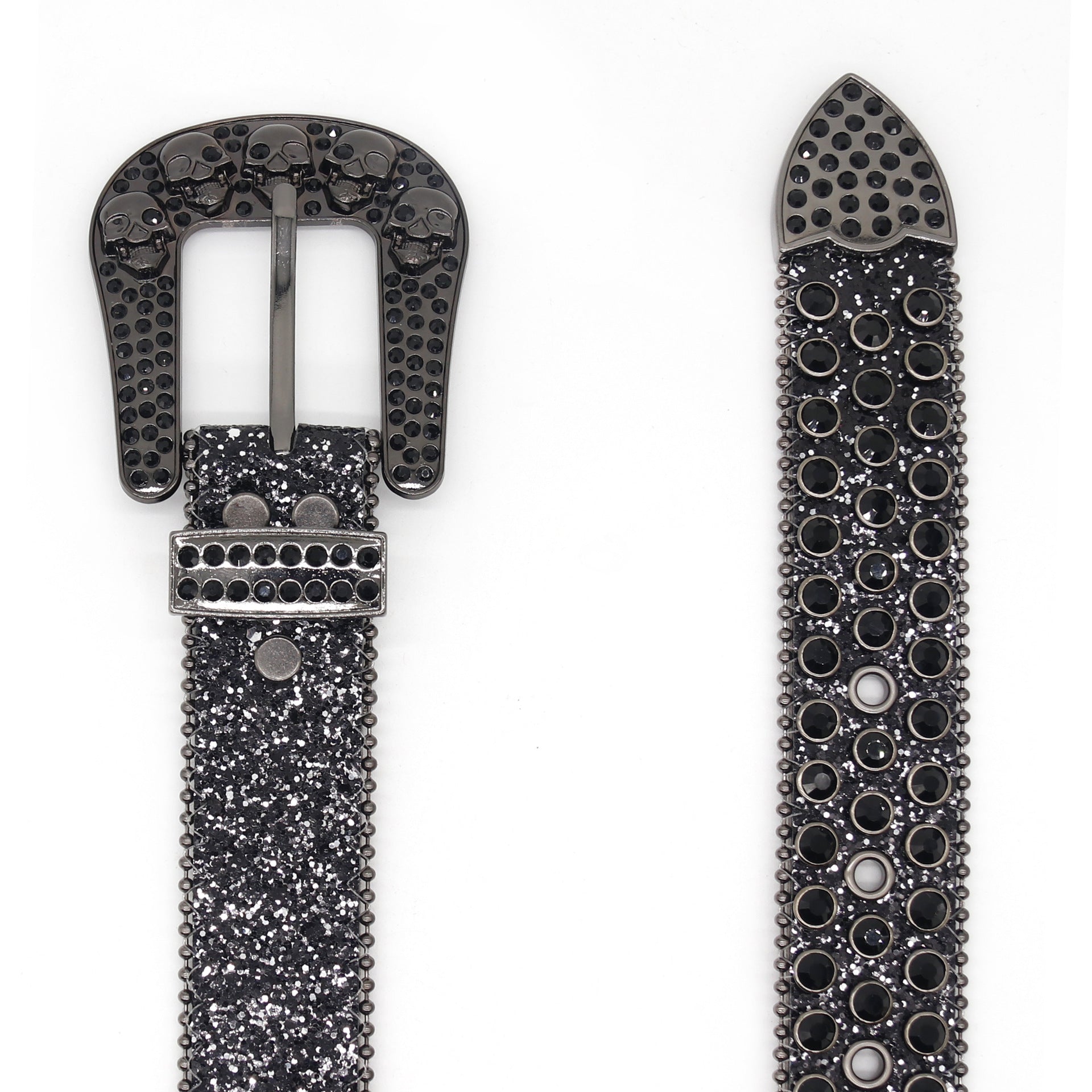 Hip-hop punk rhinestone belt y2k skull accessories
