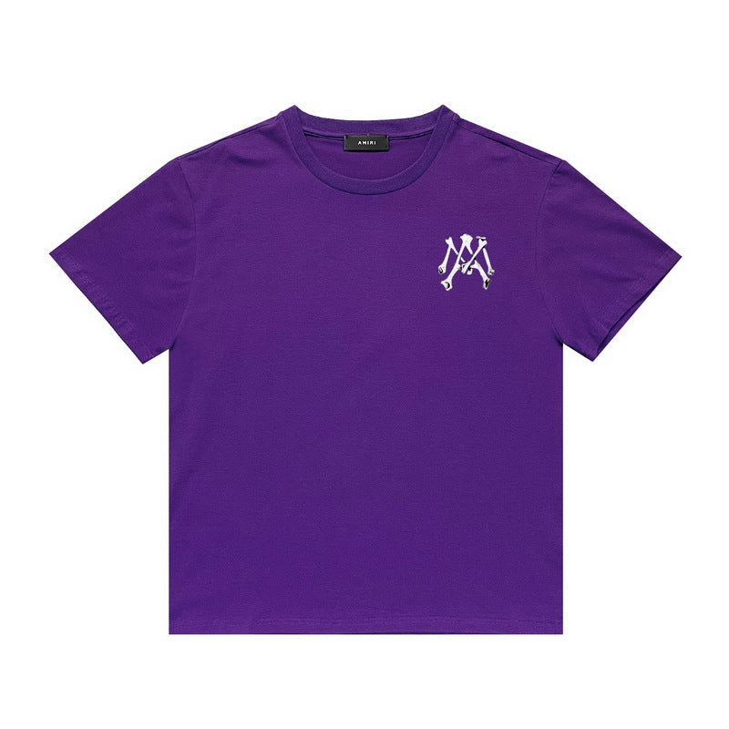 Amiri T Shirt Printed Casual Hip Hop round Neck Short Sleeve T-shirt