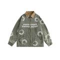 Unisex Jacket Retro Washed Denim Jacket Turn-down Collar Coat