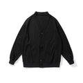 Unisex Jacket Vintage Waffle Knitted Cardigan Men Loose Top Coat