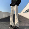 Men Jeans Slim Fit Bootcut Trousers Slit Pants