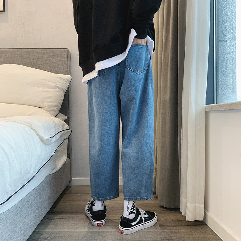Men Jeans Wide Leg Pants Straight Men's Jeans Loose