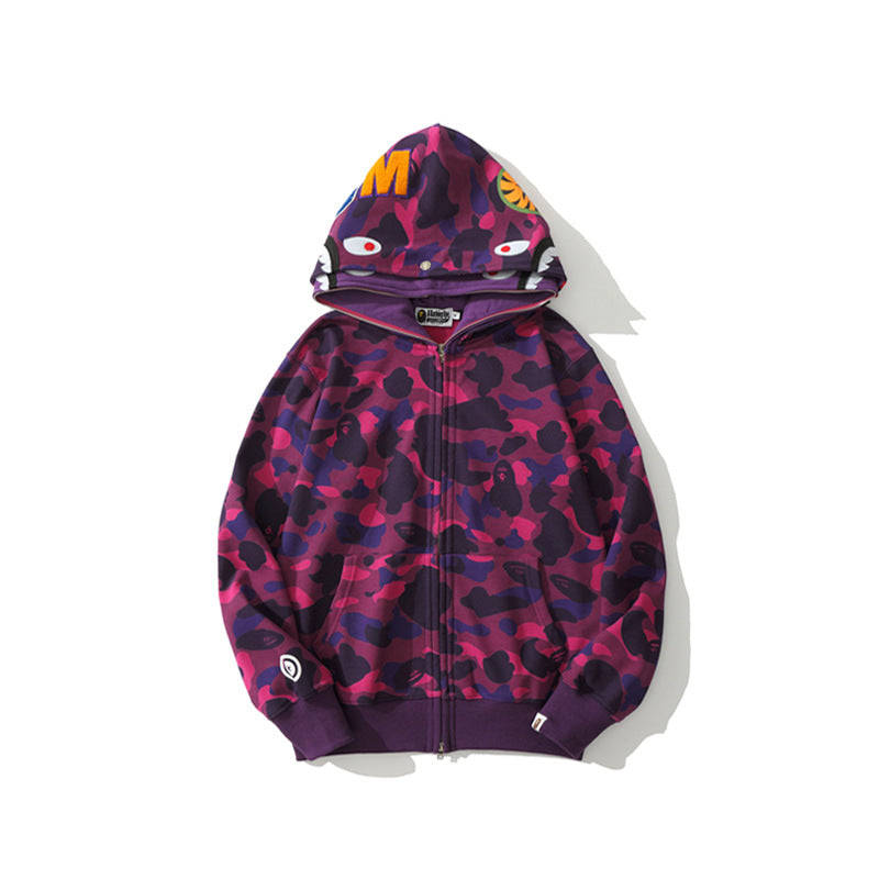 Ape Hoodie Camouflage Two Hat Cardigan Zipper