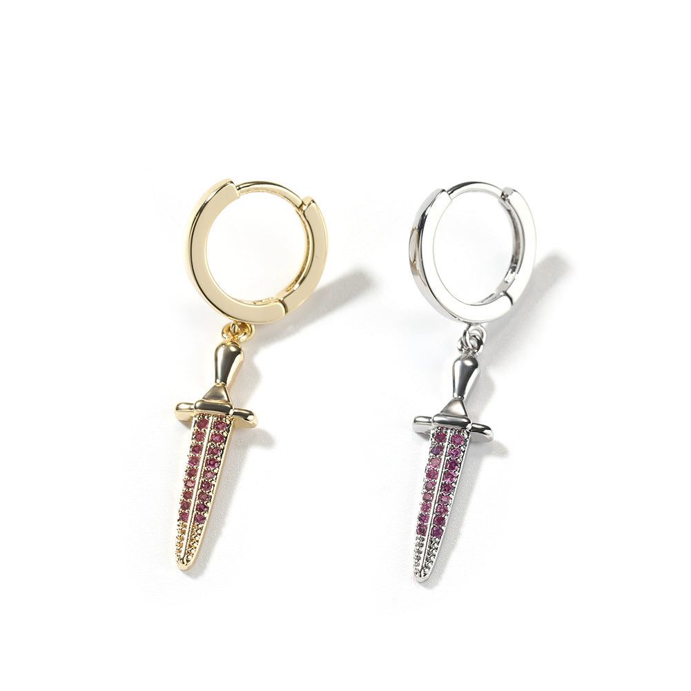 Earrings Zircon Sword Pendant Earrings Spectrum Armament