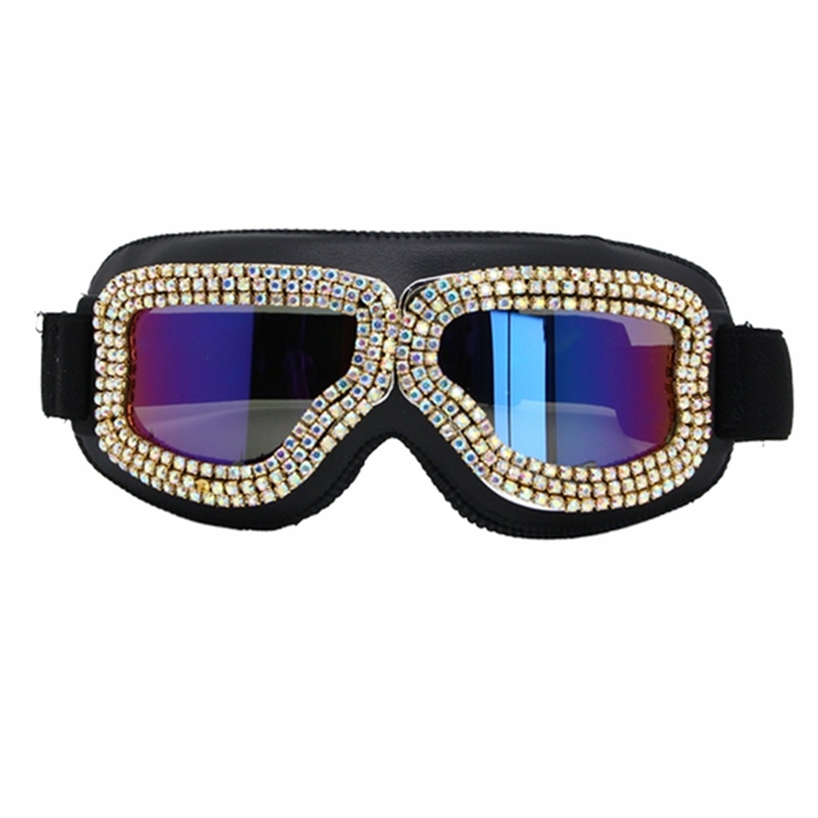 Trendy punk glasses diamond retro windproof and dustproof