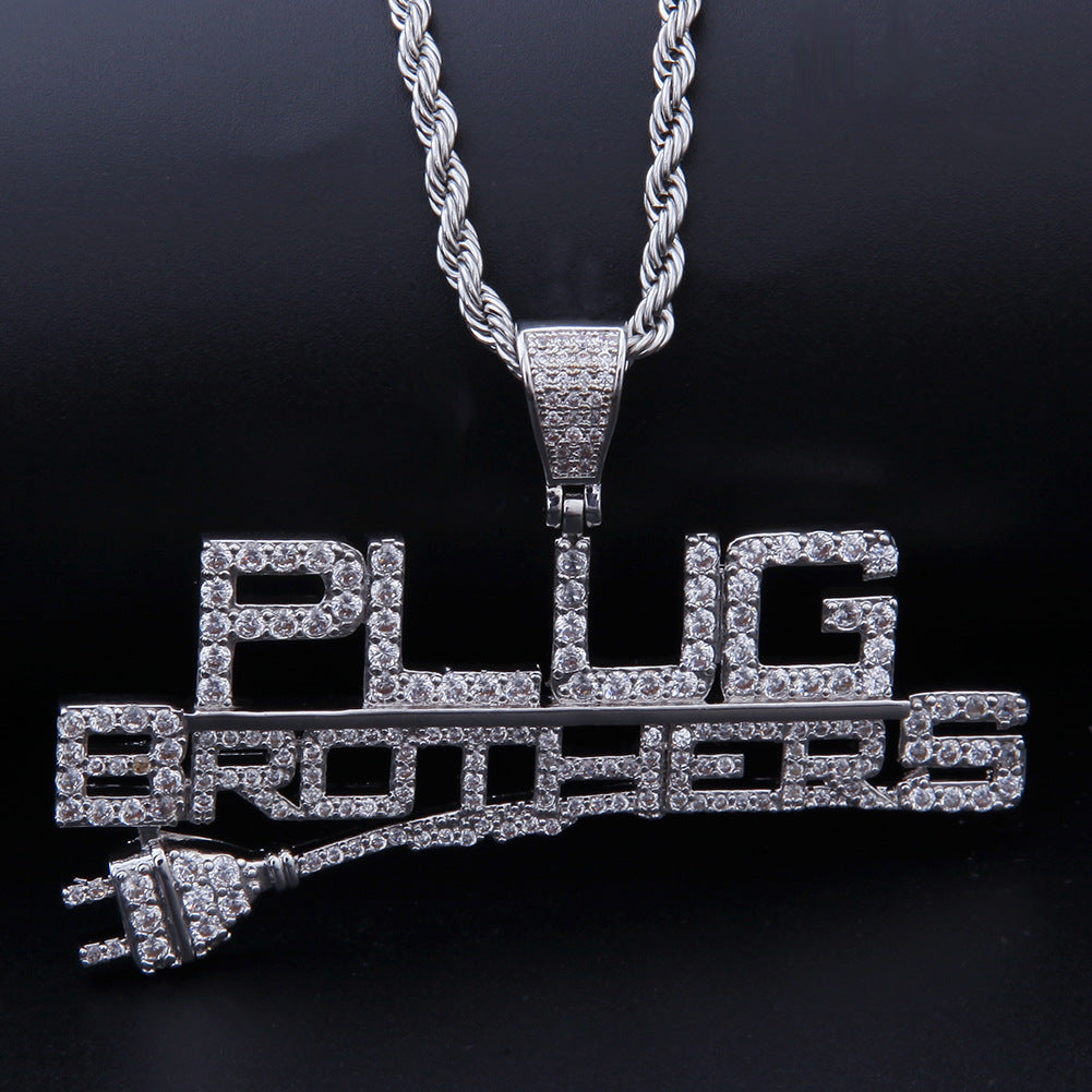 Jewelry Hip Hop Letter Entry Pendant Copper Inlaid Zircon 14K Gold Plated Pendant Alphabet Pieces Royalty