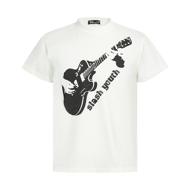 High-quality pure cotton T-shirt with small fly sleeves and slim shoulders