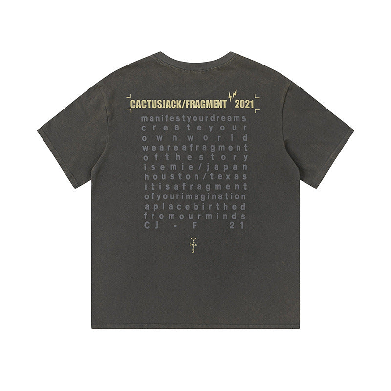 Travis Scott T-Shirt Vintage Loose Short Sleeve T-Shirt