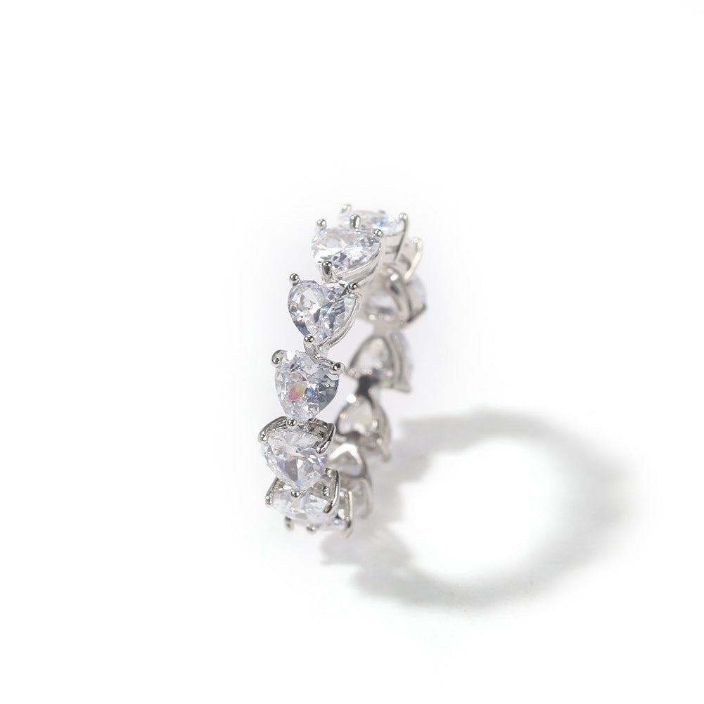 Rings Hip Hop Rings Men's Love Zircon Spectrum St. Valentine's