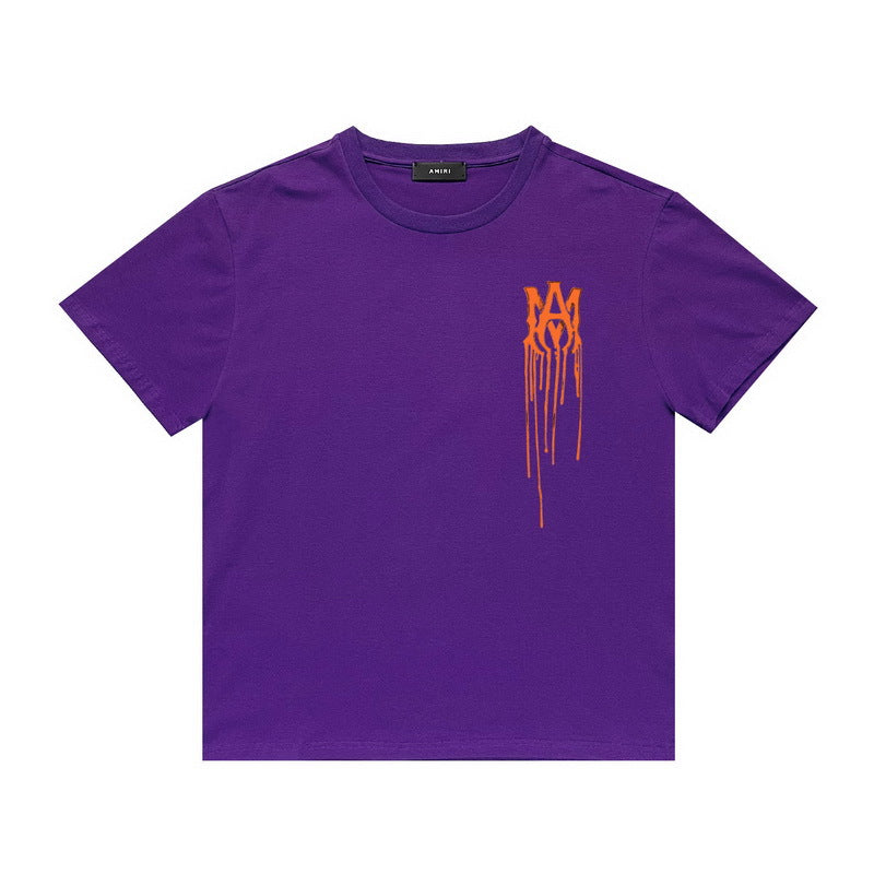 Amiri T Shirt Printed Casual Hip Hop round Neck Short Sleeve T-shirt