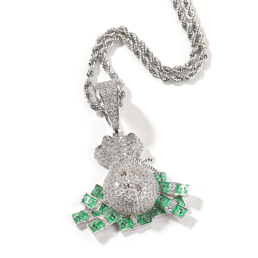 Jewelry Zircon Pendant Hip Hop Fashion Necklace St. Valentine's rapper Spectrum