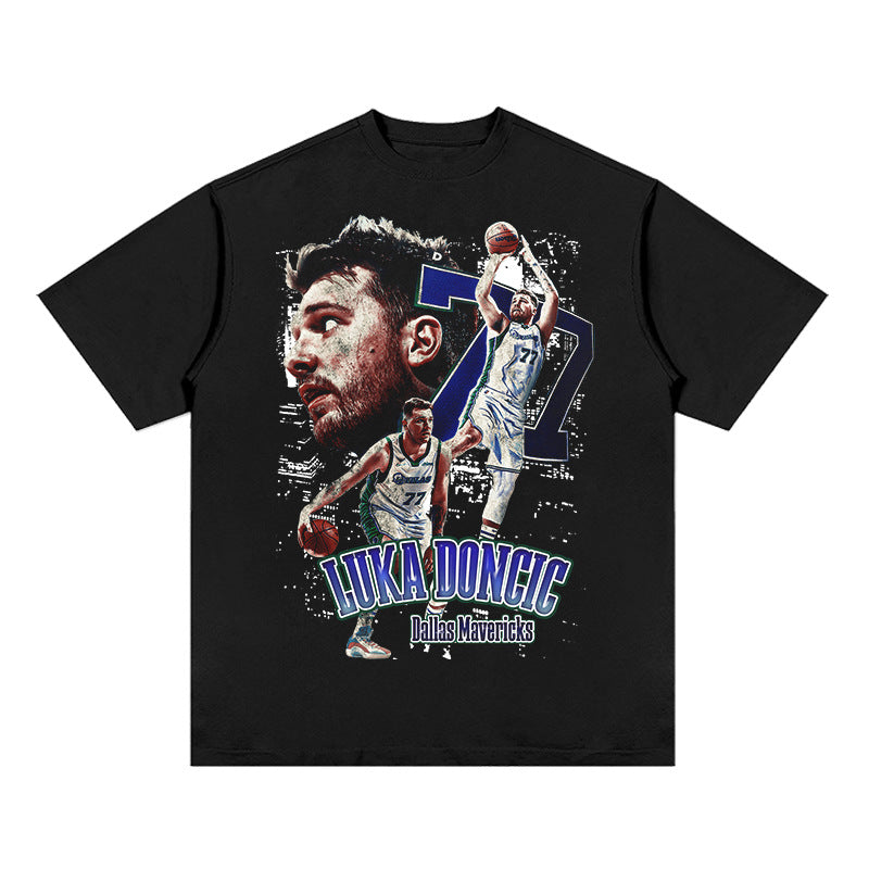 Nba T Shirt Short Sleeve T-shirt European and American High Street Fashion Brand