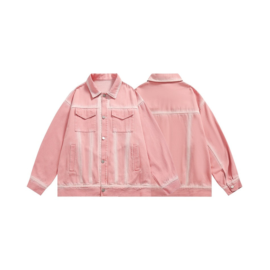 Unisex Jacket Vintage Denim Jacket Baggy Coat