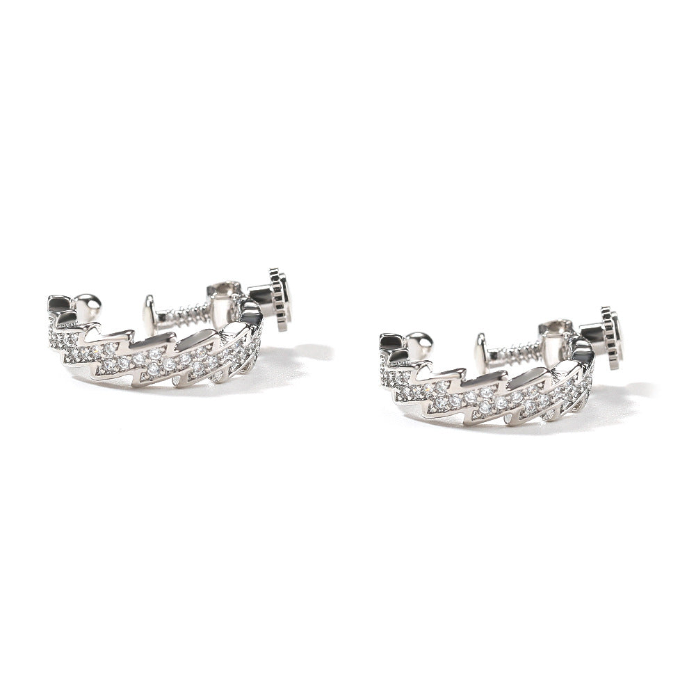 Earrings Zircon Spiral Buckle Lightning Earrings lightning Spectrum