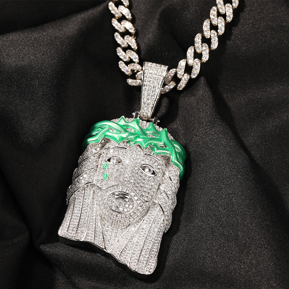 Jewelry hiphop luminous pendant copper inlaid zircon Far East Crosses Egypt Pieces