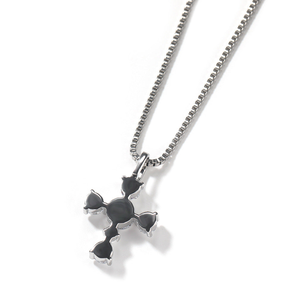 Jewelry Hip Hop S925 Silver Zirconium Claw Crosses Spectrum St. Valentine's Royalty
