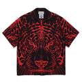 GUILTYPARTIES TIGER Shirts 22AW Wolf's Head Red and Green Wolf Face Hawaiian Short Sleeve Shirt Men