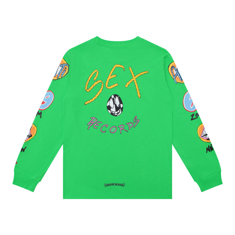 CHH  Heart Long Sleeve Shirt Unisex Fashion Loose Long Sleeve Shirt