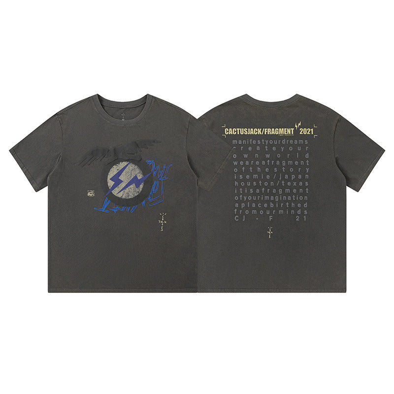 Travis Scott T-Shirt Vintage Loose Short Sleeve T-Shirt