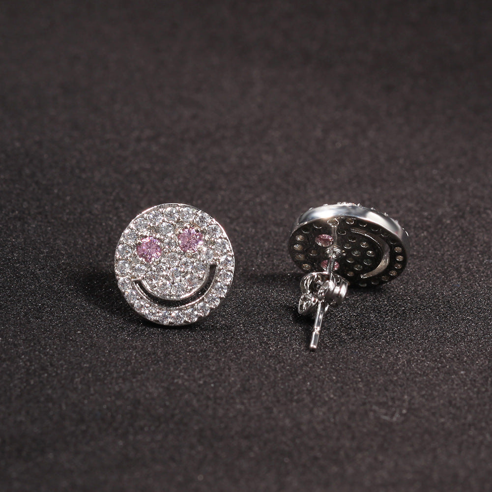 Earrings Rhinestone ¡®Smile¡¯ Earrings 925 Silver Earrings St. Valentine's Spectrum