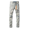 KSUBI Jeans Slim Fit Casual Stretch Ripped Jeans