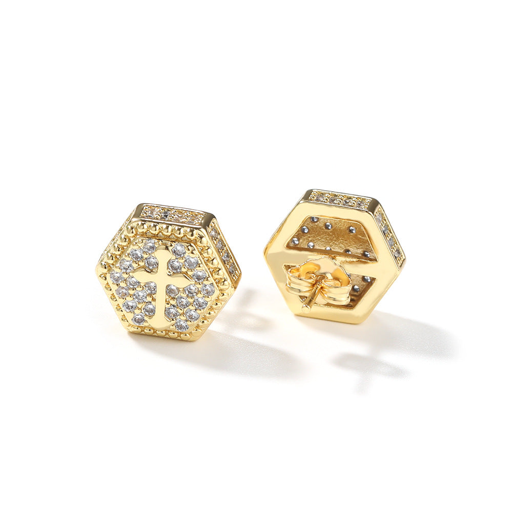 Earrings Zircon Cross Earrings Various Styles Crosses Spectrum