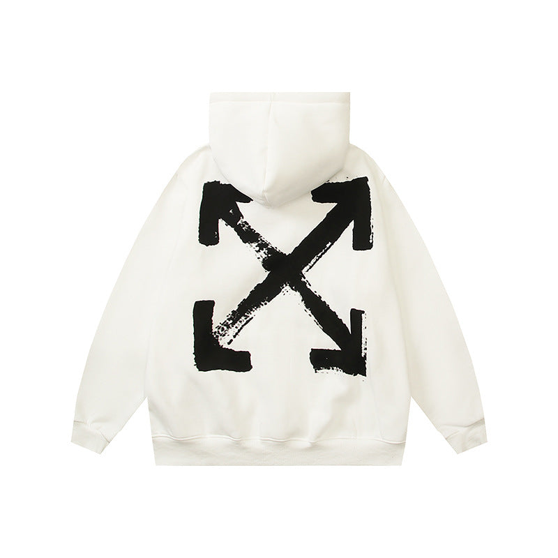 OW  hoodie Cartoon graffiti arrow pattern fleece hoodie