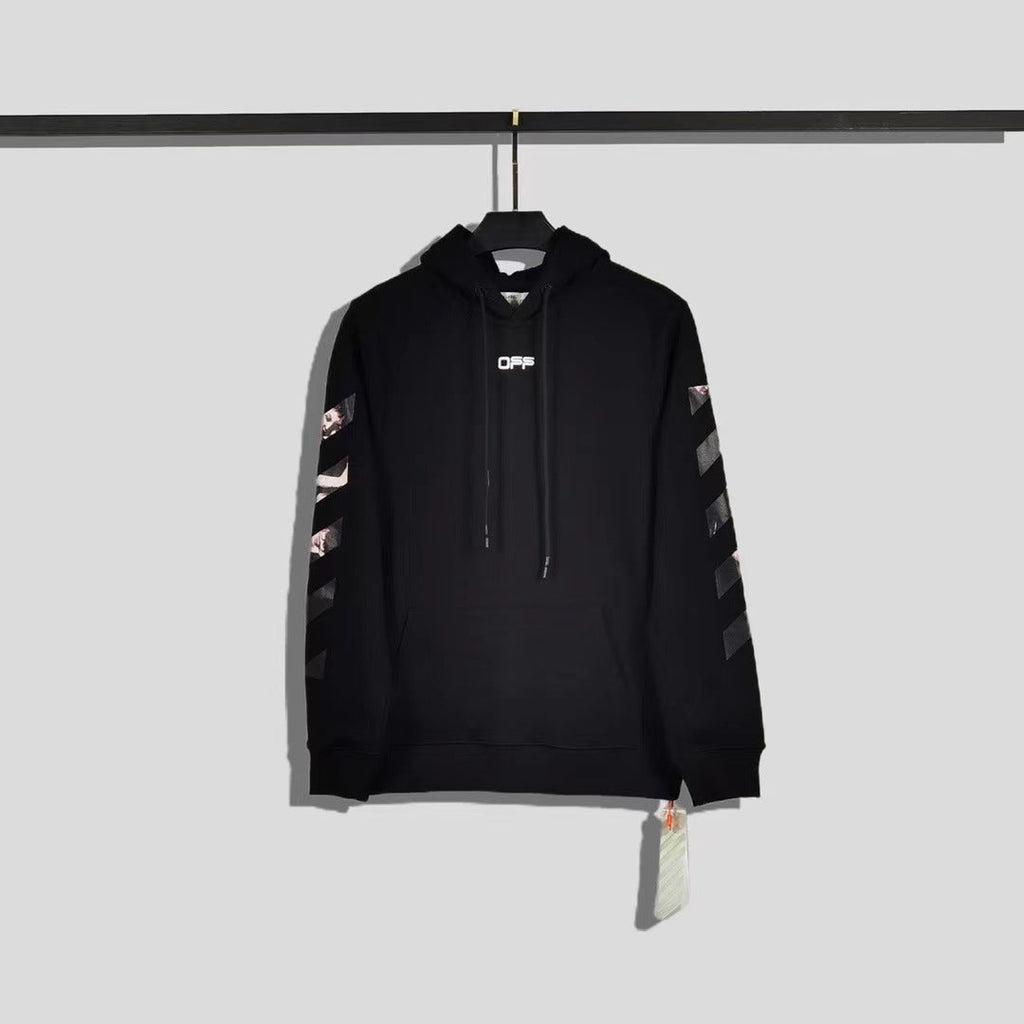 OW  hoodie Angel Wings Arrow Pattern Pullover Hood