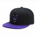 Trendy flat brimmed snapback hats cartoon purple leopard embroider summer