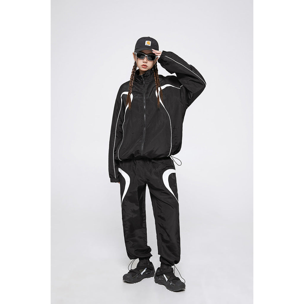 Unisex Jacket Vintage Stand Collar Jacket for Men and Women Couple Casual Loose Jacket
