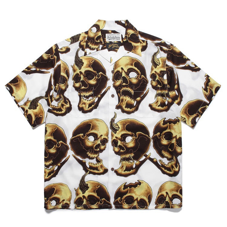 GUILTYPARTIES TIGER Shirts 56 TATTOO Tattoo, Ghost Head, Skull Hawaiian Short Sleeve Shirt Men