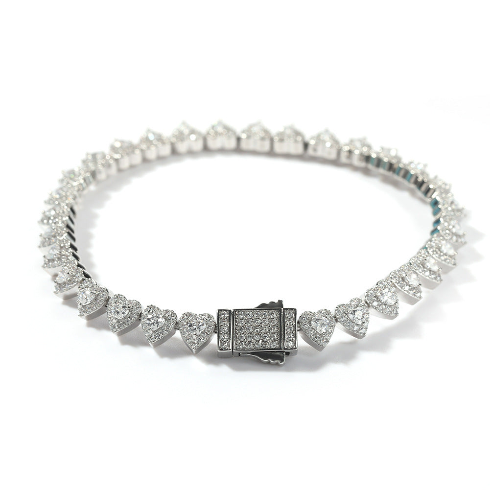 Bracelet Double Love Hip Hop Copper Inlaid Zircon Spring Bracelet St. Valentine's Spectrum