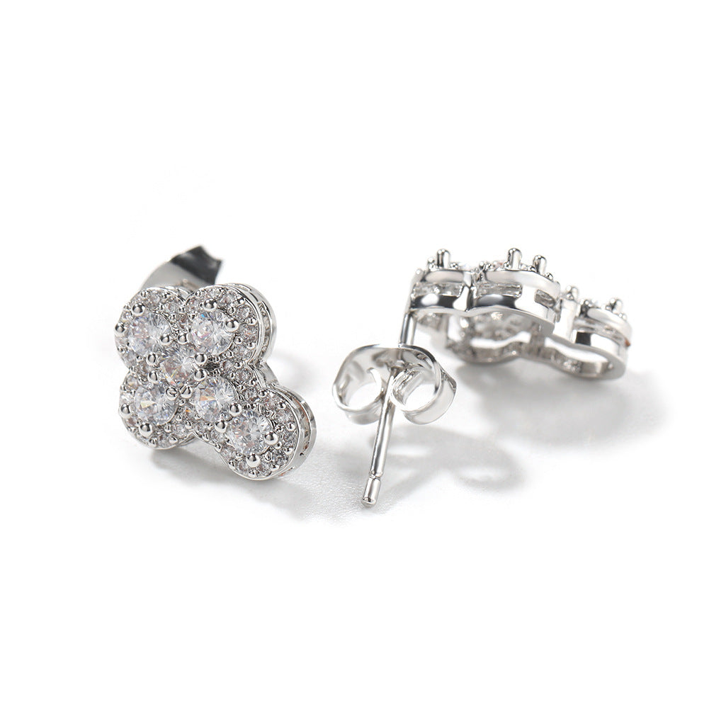 Earrings Fashion Zircon Cross Earrings Spectrum