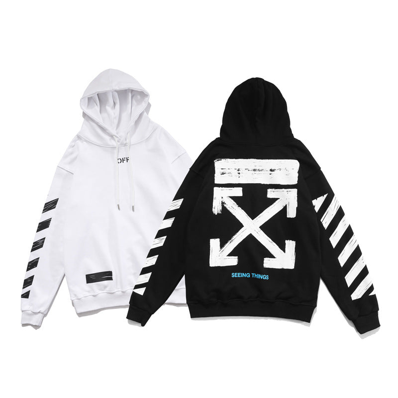 OW hoodie empty arrow pattern pullover