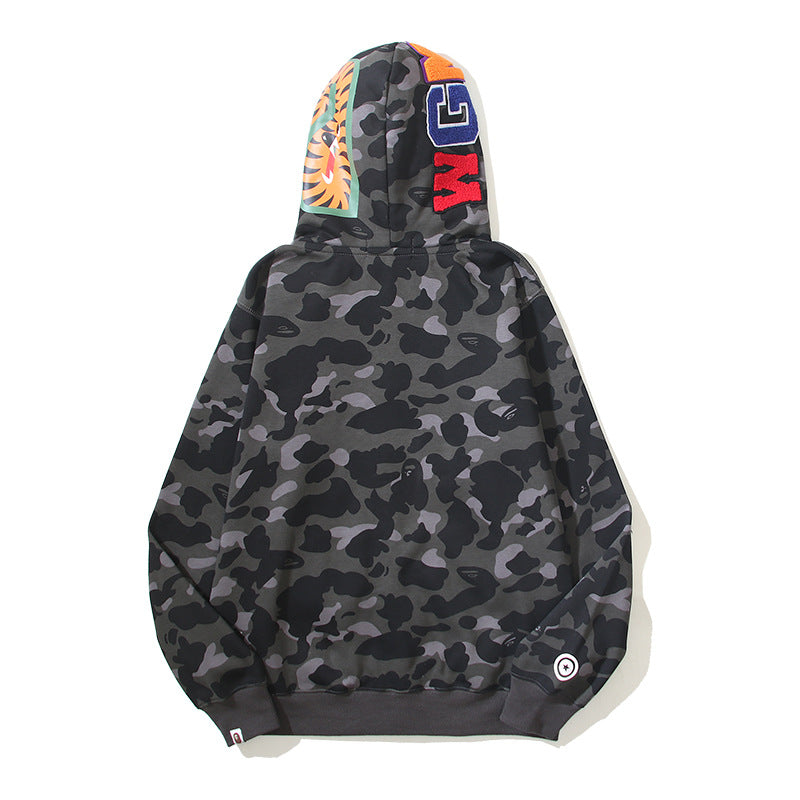 Ape Hoodie Camouflage Alphabet Double Hat Sweater Autumn Winter