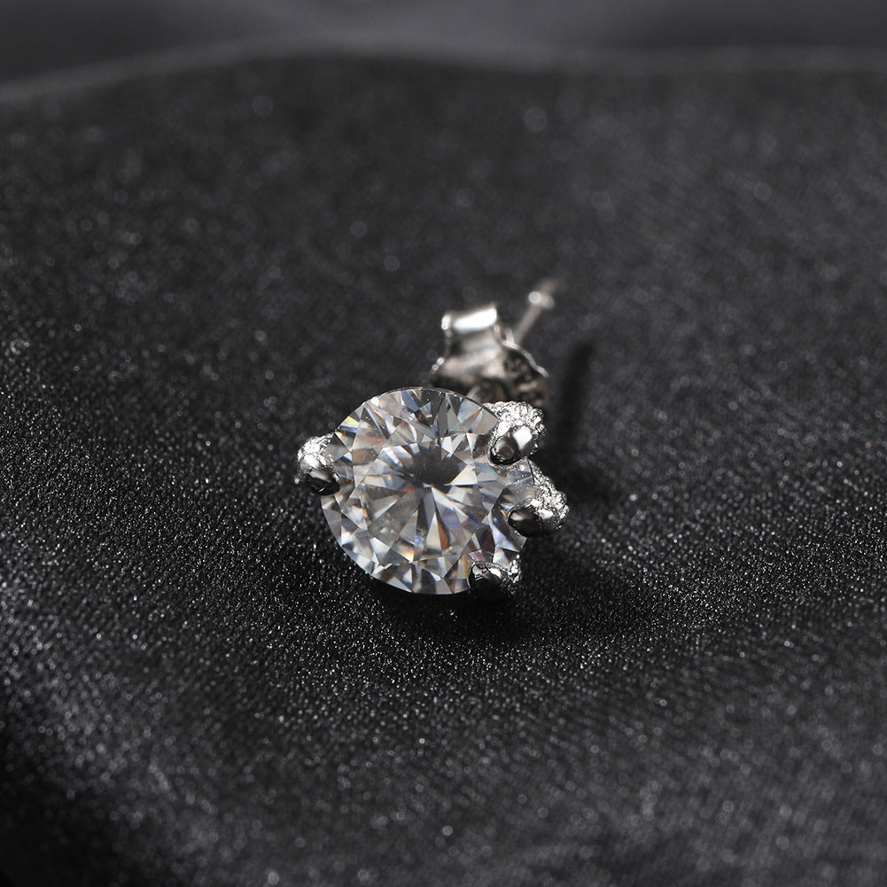 Earrings S925 Silver Moissanite Dragon Claw Earrings Animal Spectrum