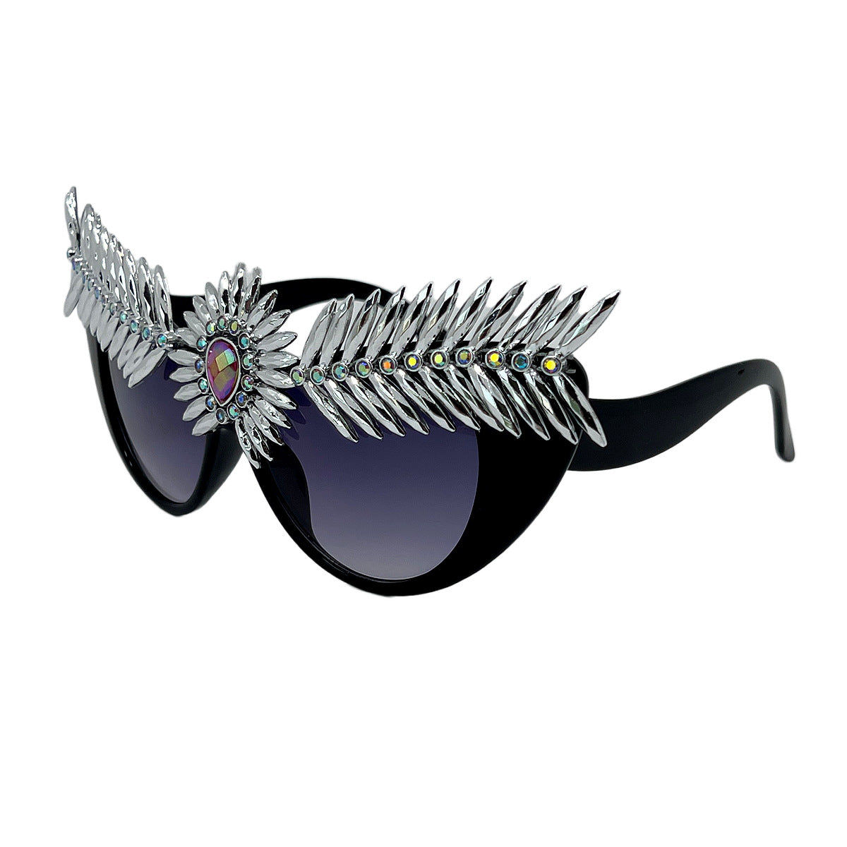 Trendy punk glasses retro style devil's eye