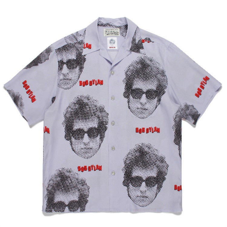 GUILTYPARTIES TIGER Shirts 22ss x BOB DYLAN Joint Hawaiian Casual Short Sleeve Shirt Men