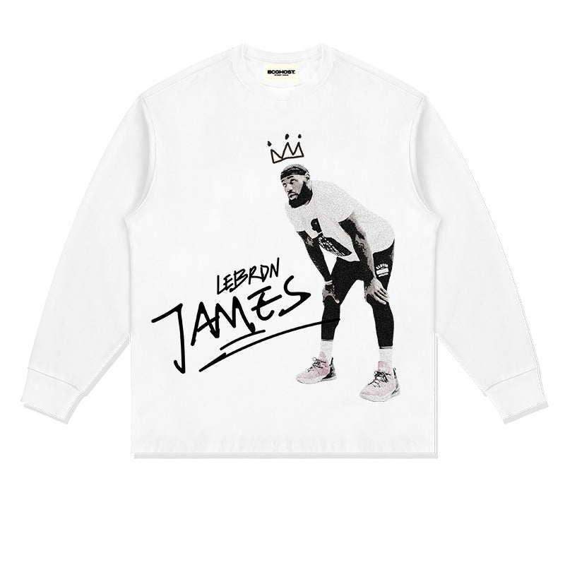 Nba T Shirt Fall/Winter Men's and Women's Long Sleeves T-shirt Loose