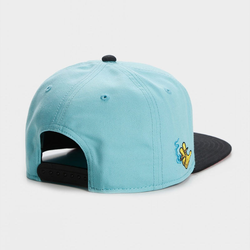 Trendy flat brimmed snapback hats cartoon pattern
