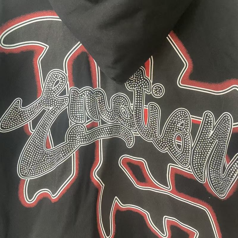 Mixed Emotion hoodie Masked Angel Hot Diamond Zip Cardigan Sweater Jacket Loose Hoodie