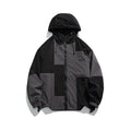 Unisex Jacket Shell Jacket Retro Patchwork Loose Hooded Coat Men's and Women's Jacket