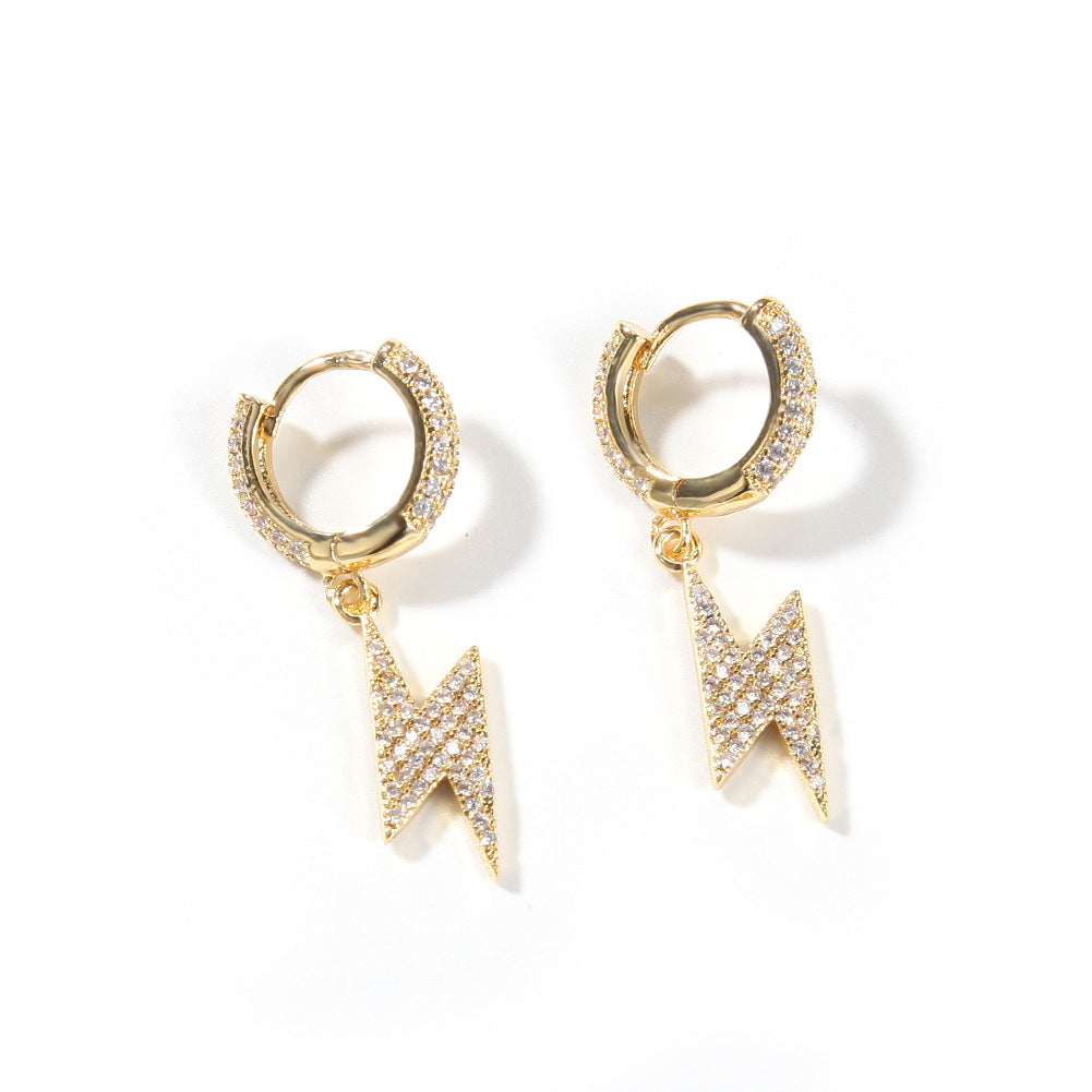Earrings Zircon Lightning Pendant Earrings Spectrum