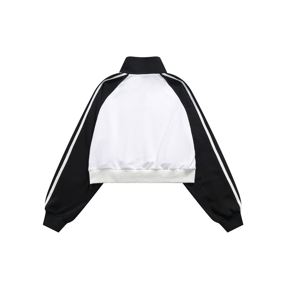 Unisex Jacket Vintage Sports Sweater Jacket Men's and Women's Stand Collar Jacket