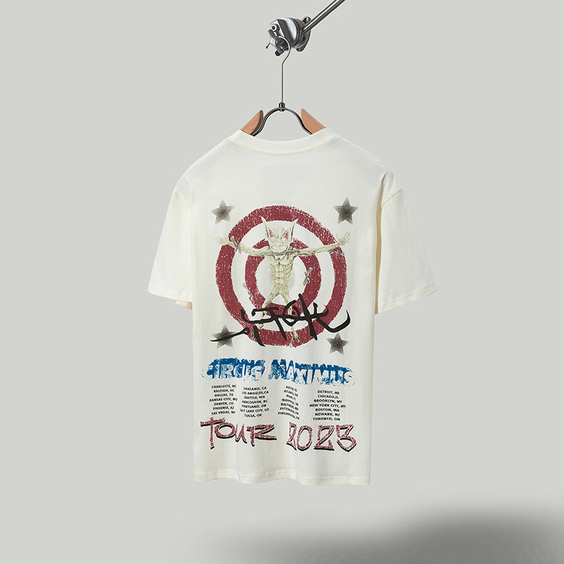 Travis Scott T-Shirt Travis Scott Utopia Tour Casual Print Short Sleeve T
