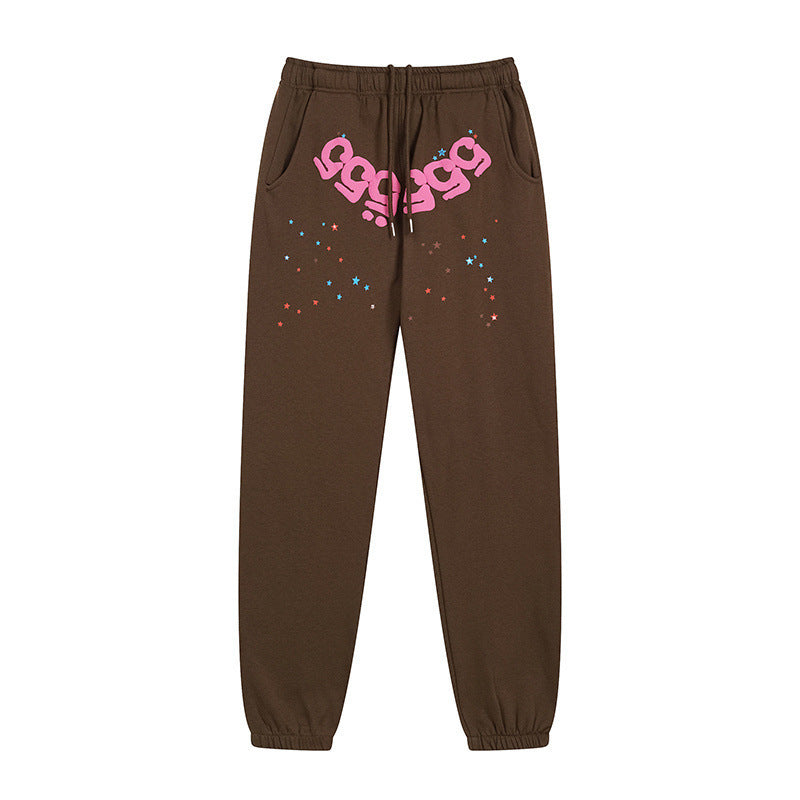 Sp5der Hoodie & Sweatpants Spider Web Velvet Sport Suit